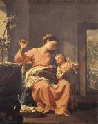 Francesco Trevisani Madonna Sewing with Child painting